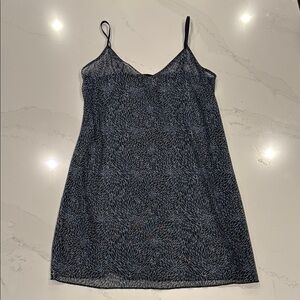 DKNY Sheer Slip Dress | Adjustable Straps | Size Medium | Navy Blue